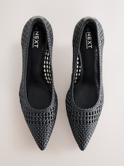 Black Forever Comfort® Point Toe Weave Court Heel Shoes - Image 2 of 6