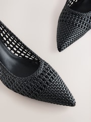 Black Forever Comfort® Point Toe Weave Court Heel Shoes - Image 5 of 6