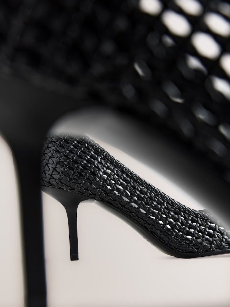 Black Forever Comfort® Point Toe Weave Court Heel Shoes - Image 6 of 6