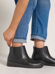 Yours Curve Black Extra Wide Fit Wedge Chelsea Boots - Image 1 of 5
