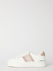 Lipsy Rose Gold Standard Fit Flat Chunky Flatform Stripe Lace Up Trainers - Image 5 of 5