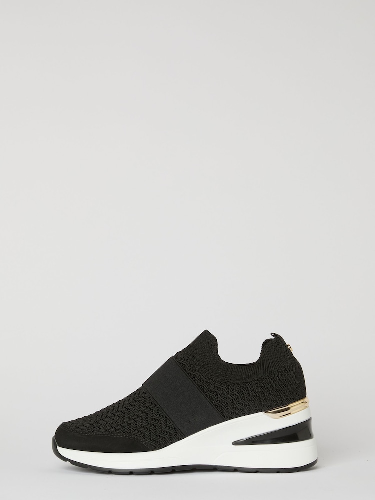 Lipsy Black Chunky Wedge Pull On Runner Trainers - Image 5 of 5