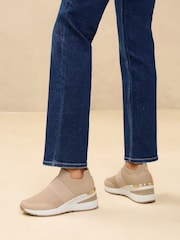 Lipsy Neutral Chunky Wedge Pull On Runner Trainers - Image 4 of 5