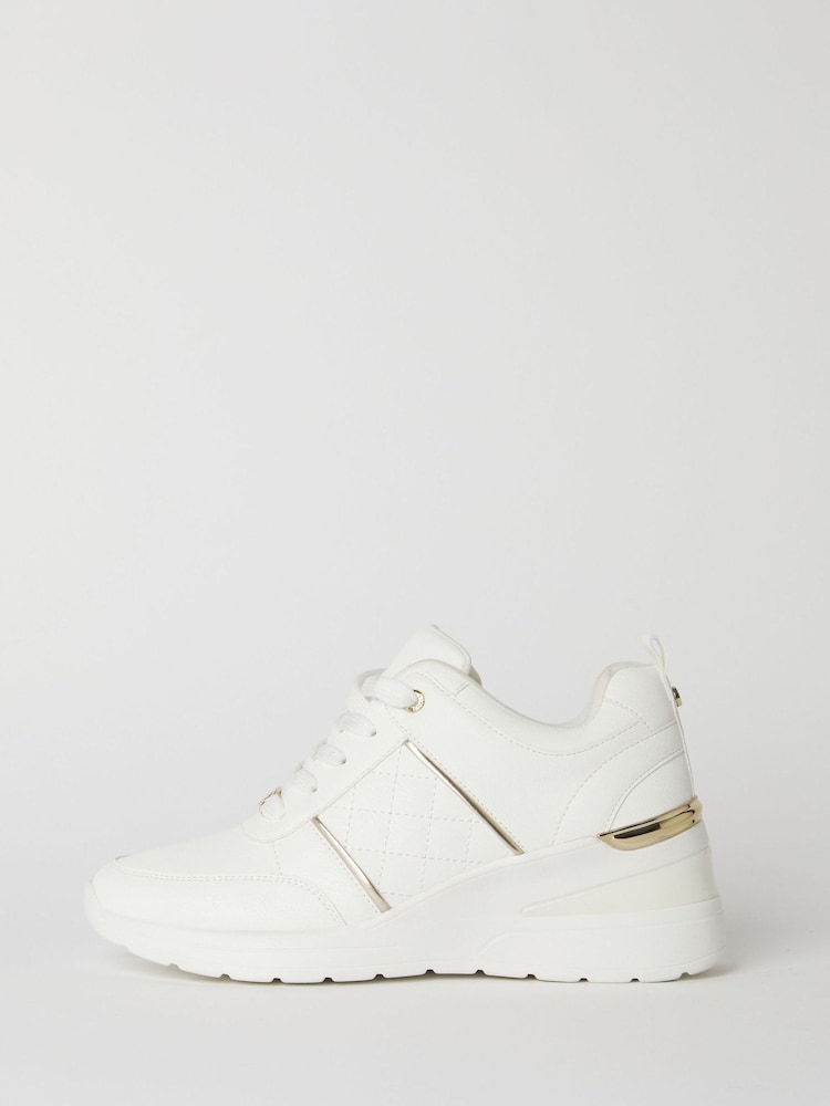 Lipsy White Chunky Wedge Pull On Runner Trainers - Image 5 of 5