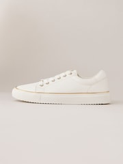 Lipsy White Standard Fit Flat Chunky Lace Up Faux Leather Trainers - Image 5 of 5