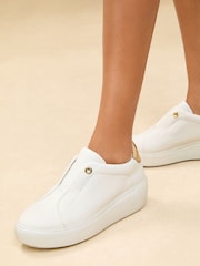 Lipsy White Chunky Pull On Flatform Trainers - Image 2 of 5