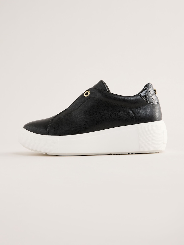 Lipsy Black Chunky Pull On Flatform Trainers - Image 5 of 5
