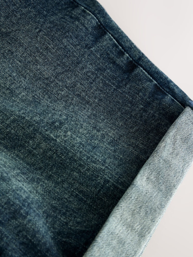 Dark Wash Shorts Slim Fit Stretch Denim Shorts - Image 6 of 9