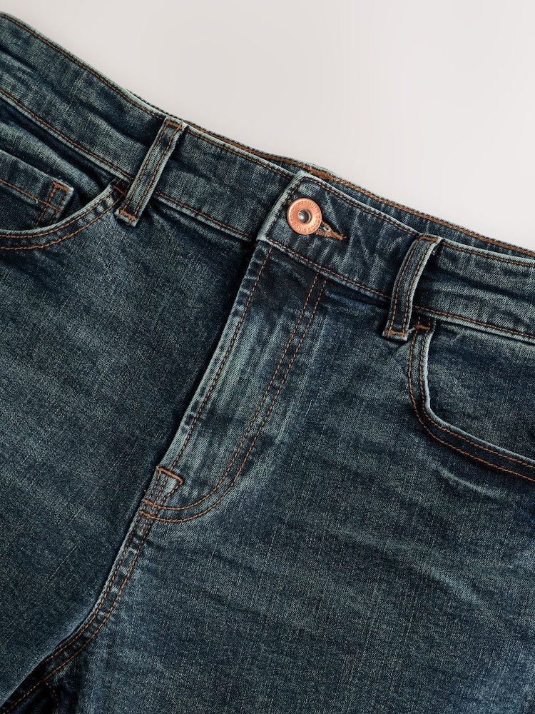 Dark Wash Shorts Slim Fit Stretch Denim Shorts - Image 7 of 9