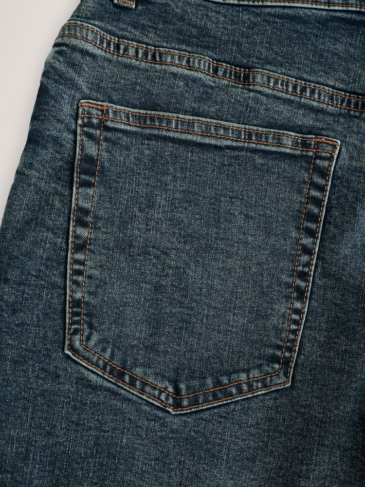Dark Wash Shorts Slim Fit Stretch Denim Shorts - Image 8 of 9