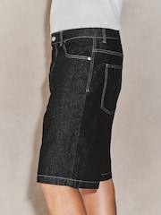 Black Edit Jort Denim Shorts - Image 5 of 11