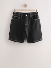 Black Edit Jort Denim Shorts - Image 7 of 11