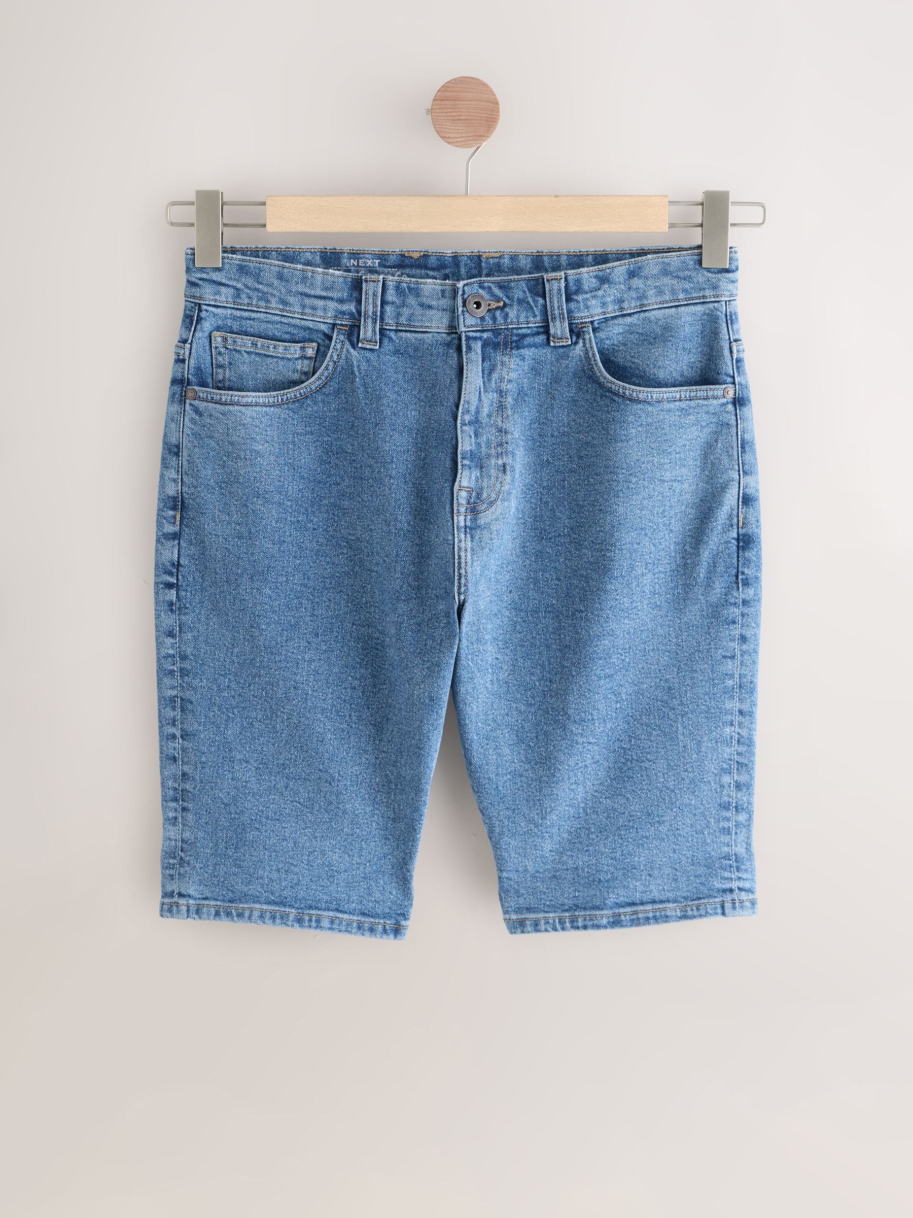 デニムショートパンツ Next：日本 ライトブルー - スリムフィット - ストレッチ デニム