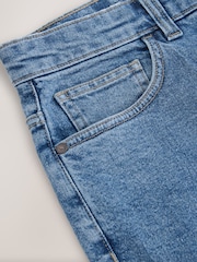 Light Blue Slim Fit Stretch Denim Shorts - Image 8 of 9