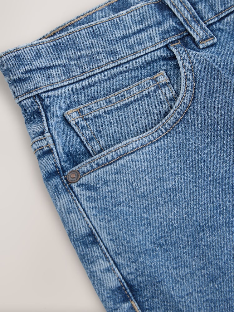 Light Blue Slim Fit Stretch Denim Shorts - Image 8 of 9