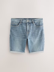 Mid Blue Comfort Stretch Denim Shorts - Image 4 of 9