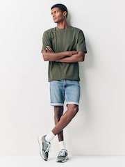 Mid Blue Comfort Stretch Denim Shorts - Image 9 of 9