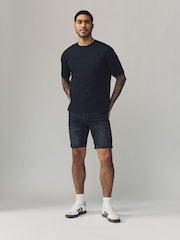 Negro - Corte ajustado - Pantalones cortos de denim elástico - Imagen 4 de 9