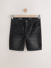 Negro - Corte ajustado - Pantalones cortos de denim elástico - Imagen 7 de 9
