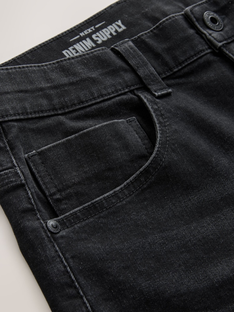 Negro - Corte ajustado - Pantalones cortos de denim elástico - Imagen 9 de 9