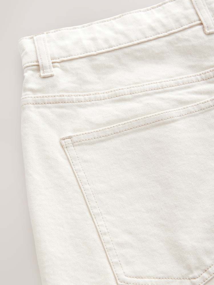 Ecru Relaxed Fit Jort Denim Shorts - Image 10 of 10