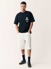 Ecru Relaxed Fit Jort Denim Shorts - Image 3 of 10