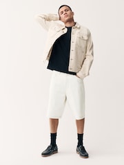 Ecru Relaxed Fit Jort Denim Shorts - Image 4 of 10