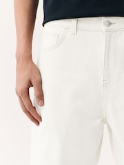 Ecru Relaxed Fit Jort Denim Shorts - Image 5 of 10
