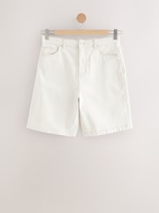 Ecru Relaxed Fit Jort Denim Shorts - Image 6 of 10