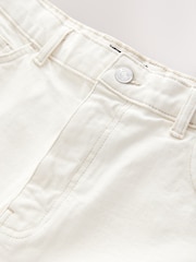 Ecru Relaxed Fit Jort Denim Shorts - Image 8 of 10