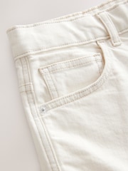 Ecru Relaxed Fit Jort Denim Shorts - Image 9 of 10