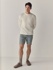 Голубой оттенок - Зауженный крой - Стретчевые джинсовые шорты - Image 2 of 9