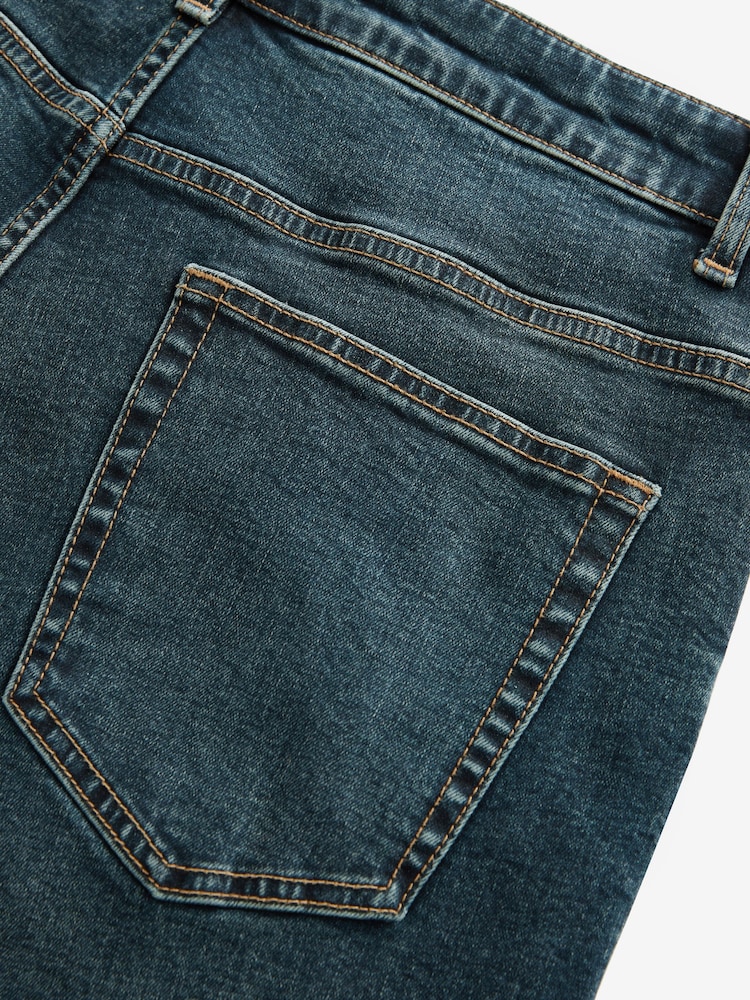 Dark Wash Straight Fit Stretch Denim Shorts - Image 4 of 5