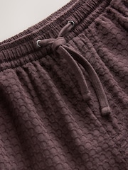 Burgunderrot - Shorts aus 100% Baumwolle mit Struktur und Kordelzug in der Taille - Image 9 of 9