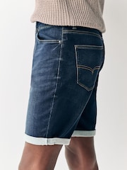 Dark Blue Comfort Stretch Denim Shorts - Image 7 of 10