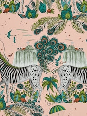 Clarke and Clarke Lost World Pink Emma J Shipley Wilderie 10M Wallpaper - Image 1 of 1