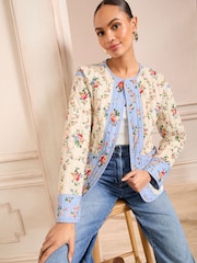 Love & Roses Floral Printed Quilted Jacket - Image 1 of 4