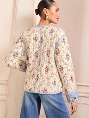Love & Roses Floral Printed Quilted Jacket - Image 3 of 4