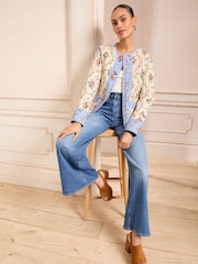 Love & Roses Floral Printed Quilted Jacket - Image 4 of 4