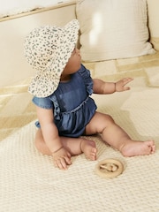 Neutral Leopard Print 100% Cotton Baby Bucket Hat (0mths-2yrs) - Image 3 of 8