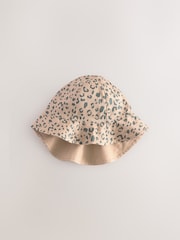 Neutral Leopard Print 100% Cotton Baby Bucket Hat (0mths-2yrs) - Image 6 of 8