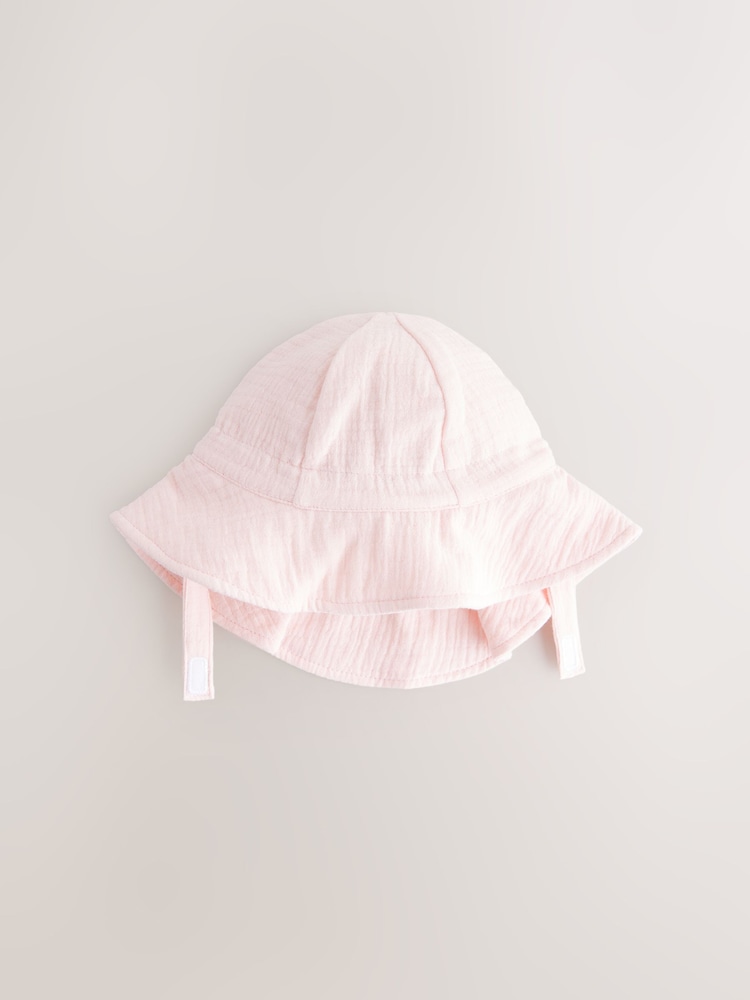 Light Pink 100% Cotton Baby Summer Hat (0mths-2yrs) - Image 1 of 3