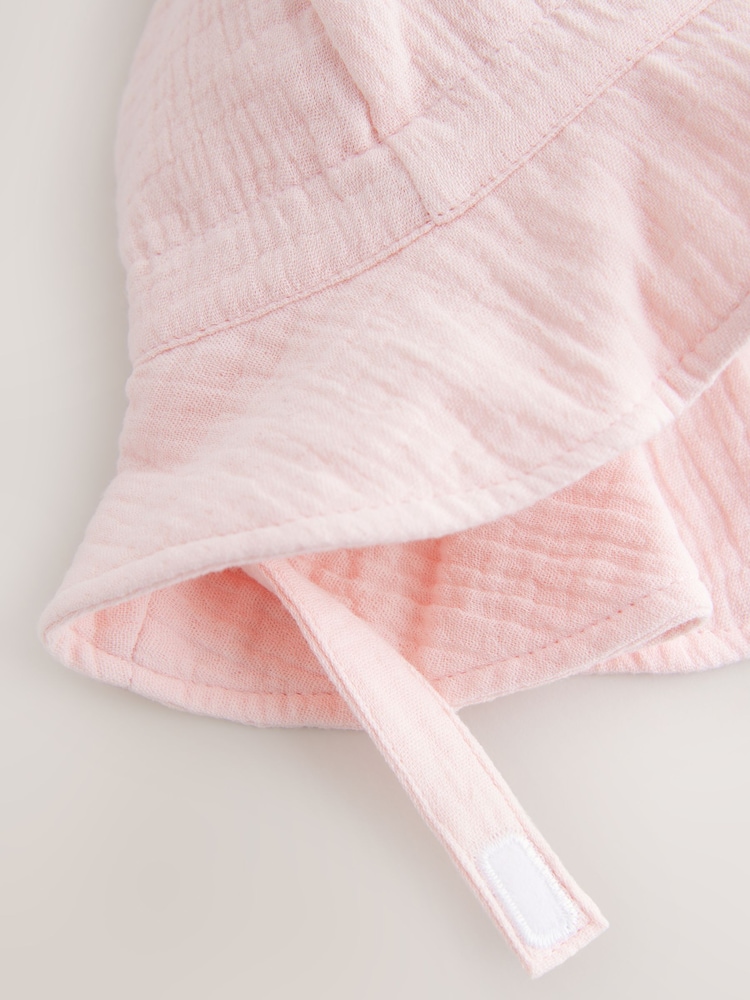 Light Pink 100% Cotton Baby Summer Hat (0mths-2yrs) - Image 2 of 3