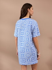 William Morris Print 100% Cotton T-Shirt Dress - Image 2 of 8