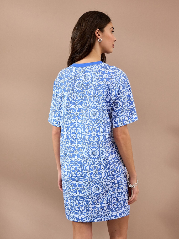 William Morris Print 100% Cotton T-Shirt Dress - Image 2 of 8