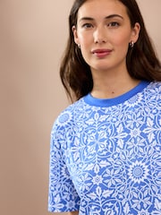 William Morris Print 100% Cotton T-Shirt Dress - Image 4 of 8