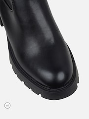 Simmi London Black Jon Knee High Heeled Chunky Stretch Boots - Image 4 of 4