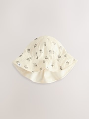 Neutral Floral Baby 100% Cotton Woven Bucket Hat (0mths-2yrs) - Image 1 of 3