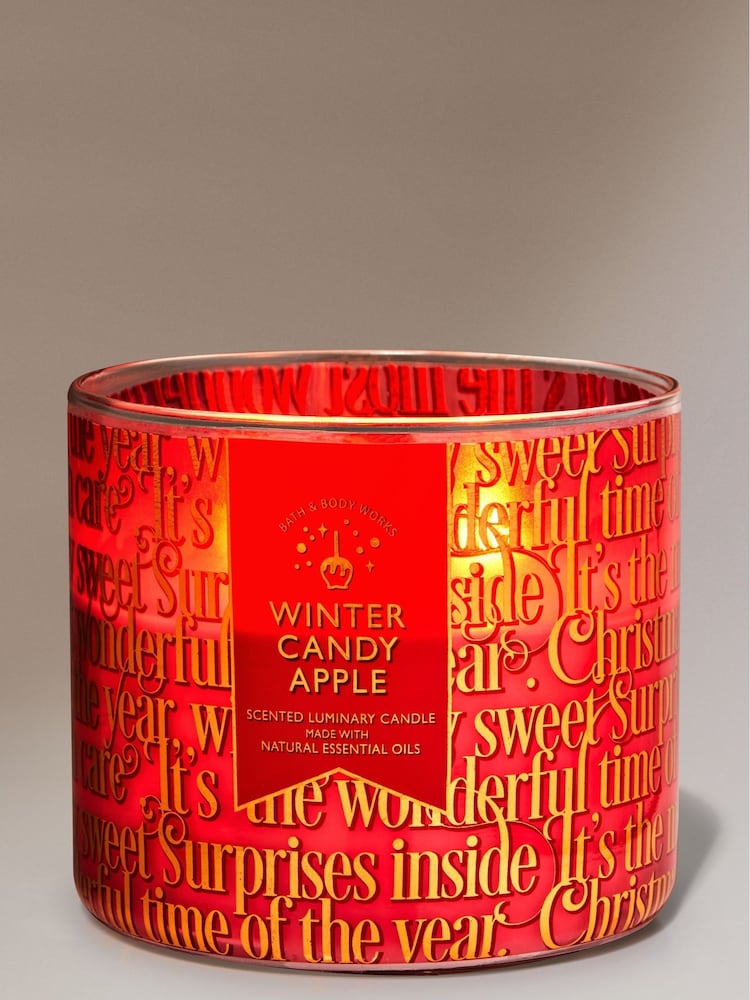 Bath & Body Works Winter Candy Apple 1 Christmas Novelty 3-Wick Candle 14.5 oz / 411 g - Image 1 of 2