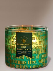 Bath & Body Works Peppermint Hot Chocolate Christmas Novelty 3-Wick Candle 14.5 oz / 411 g - Image 1 of 2
